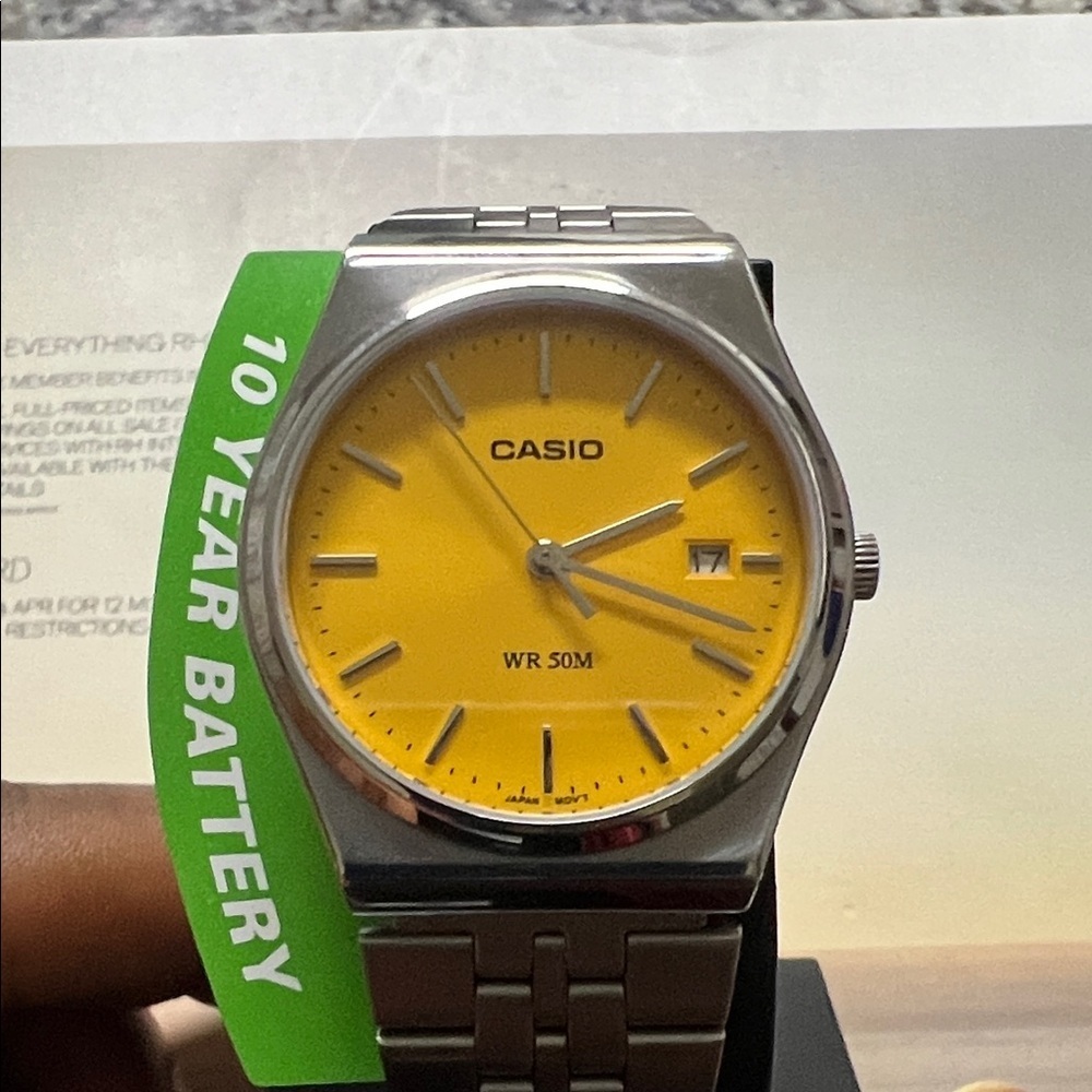 Casio MTP B145 Watch with Yellow Dial - Picture 7 of 15